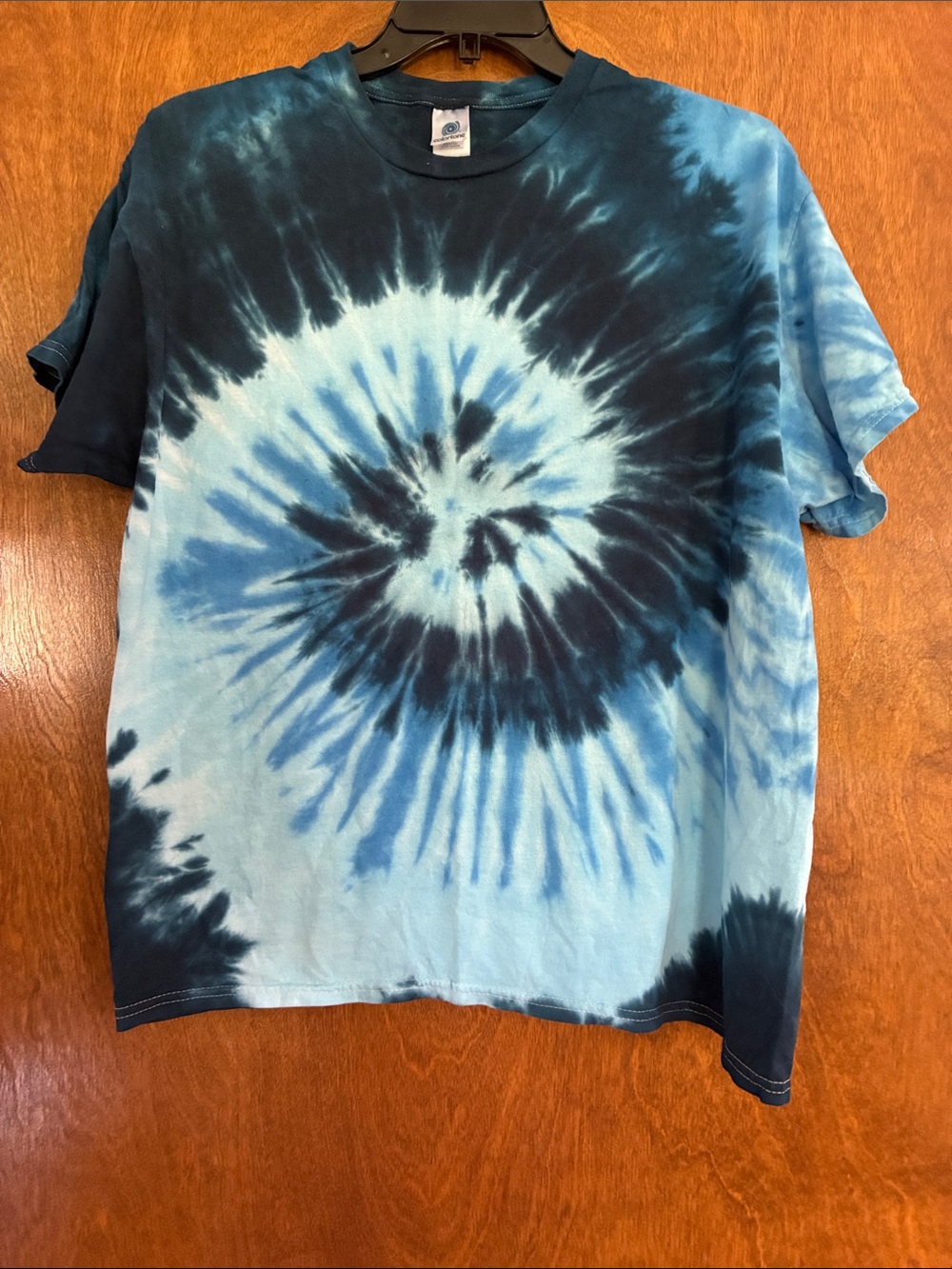 Colortone Blue Spiral Tie-Dye Short Sleeve Tee Size XL